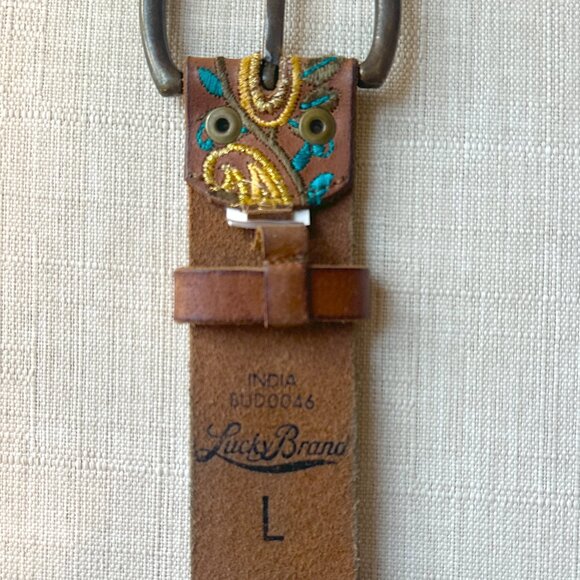 Lucky Brand Embossed Leather Belt Size Large - Picture 4 of 5